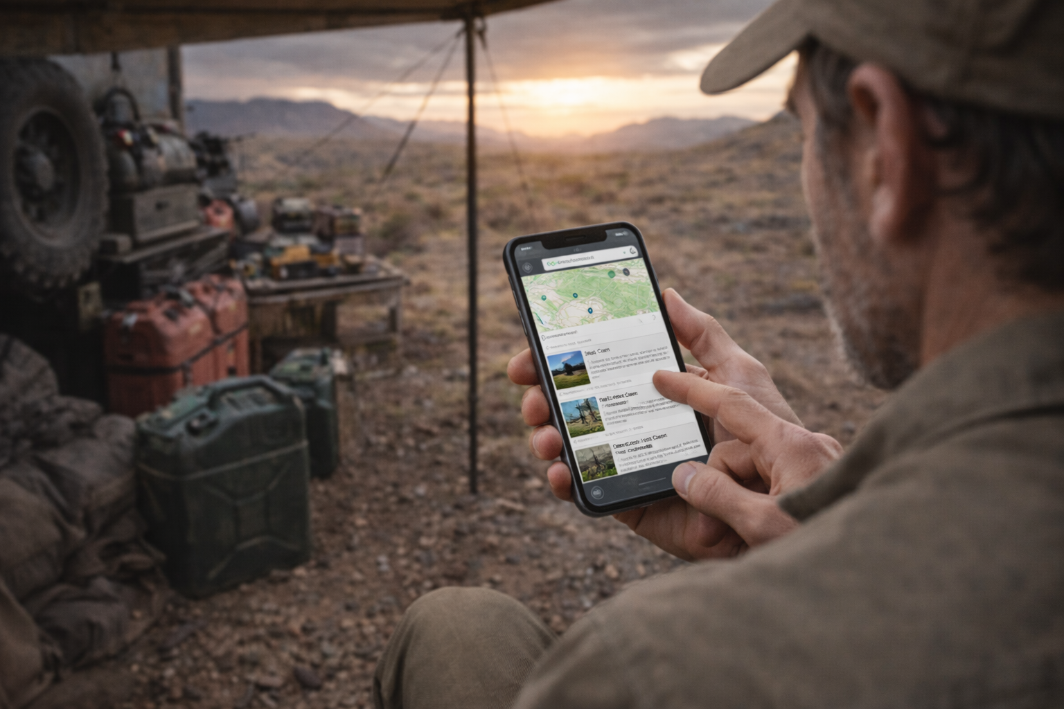 Find places to camp and all other logistical information for overlanding